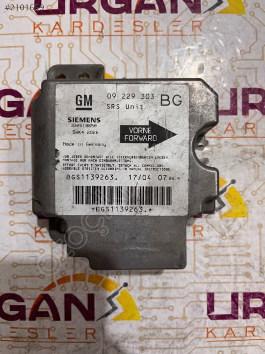 09229303BG 5WK42926 OPEL ZAFİRA AİRBAG BEYNİ